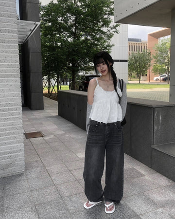 Mio Strap Wide Denim Pants